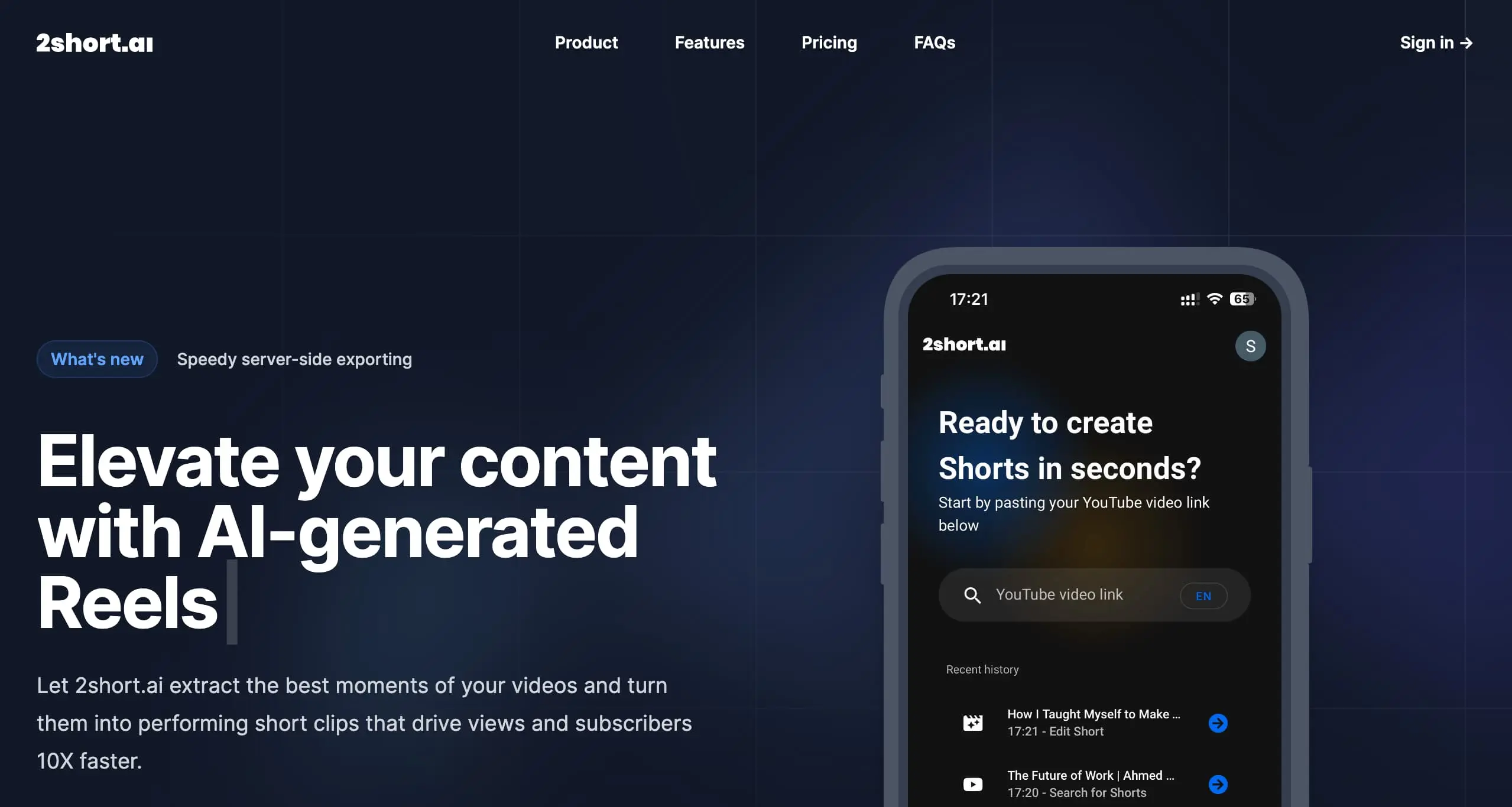 2short.ai screenshot
