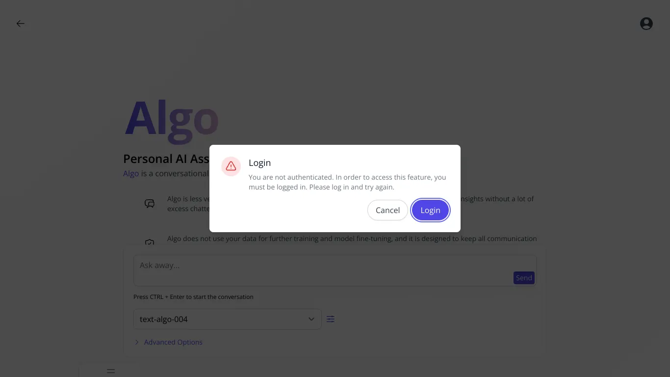 Algo screenshot