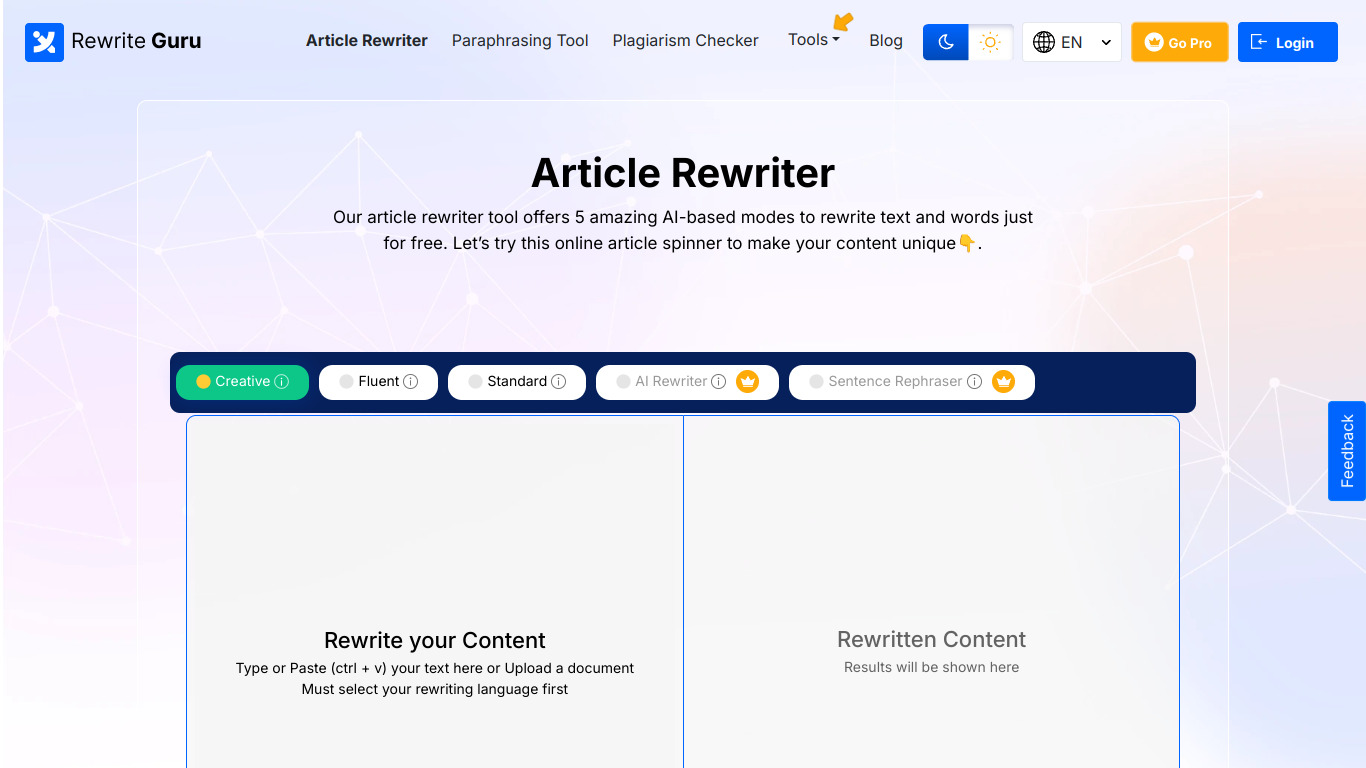 Article Rewriter screenshot