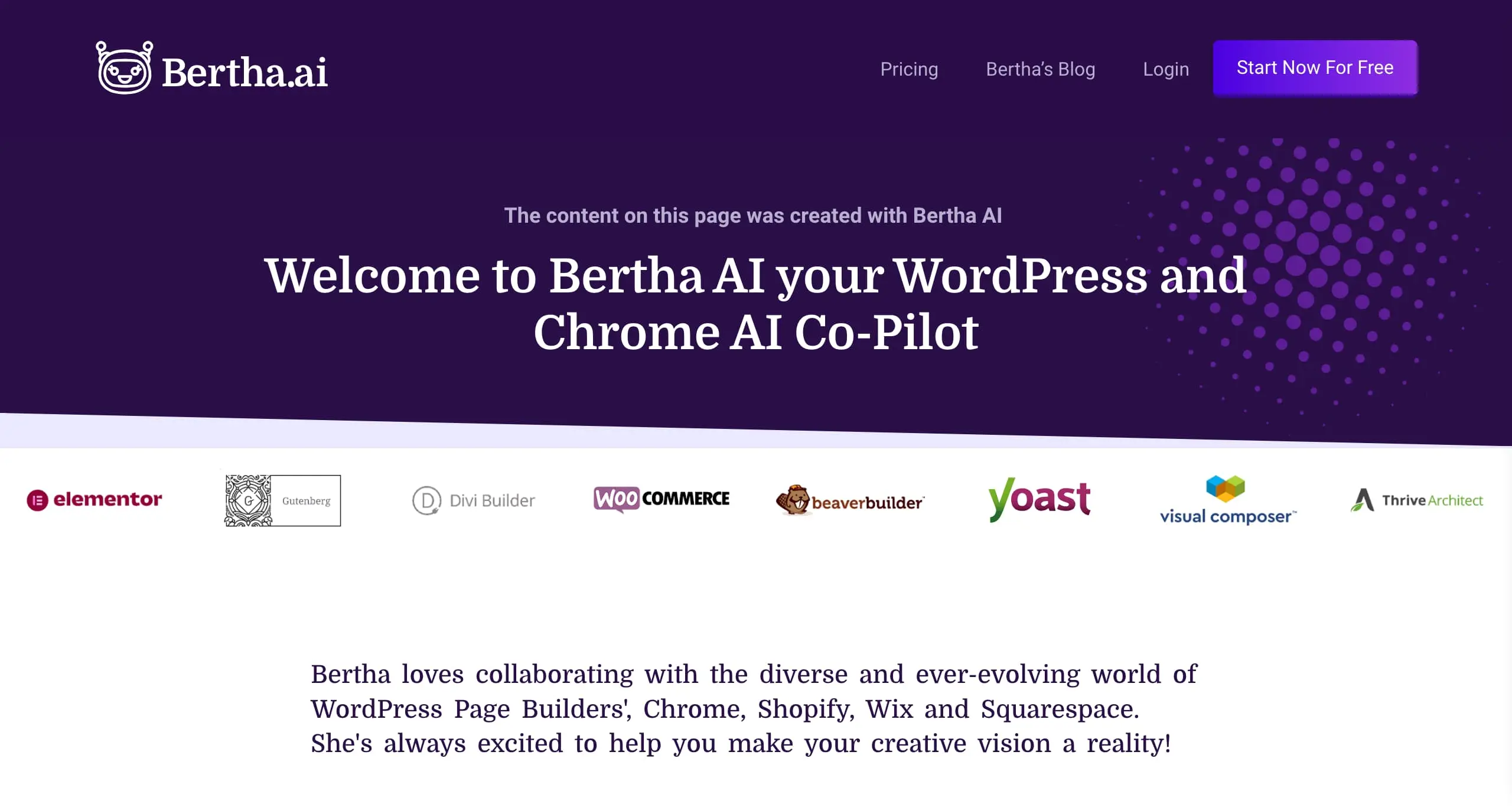 Bertha.ai screenshot