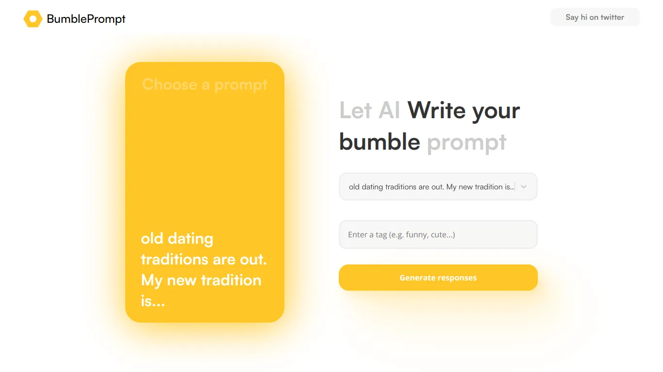 Bumble prompts screenshot