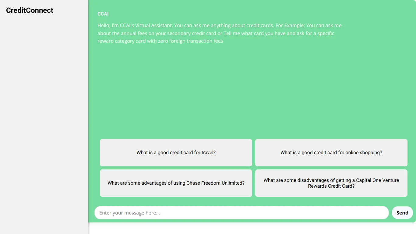 CCAI's Virtual Assistant screenshot