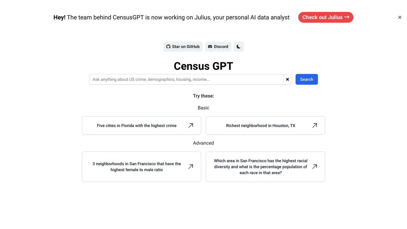 Census GPT screenshot