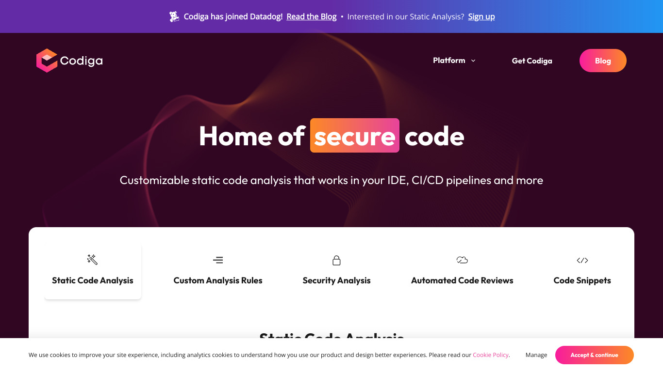 Codiga screenshot