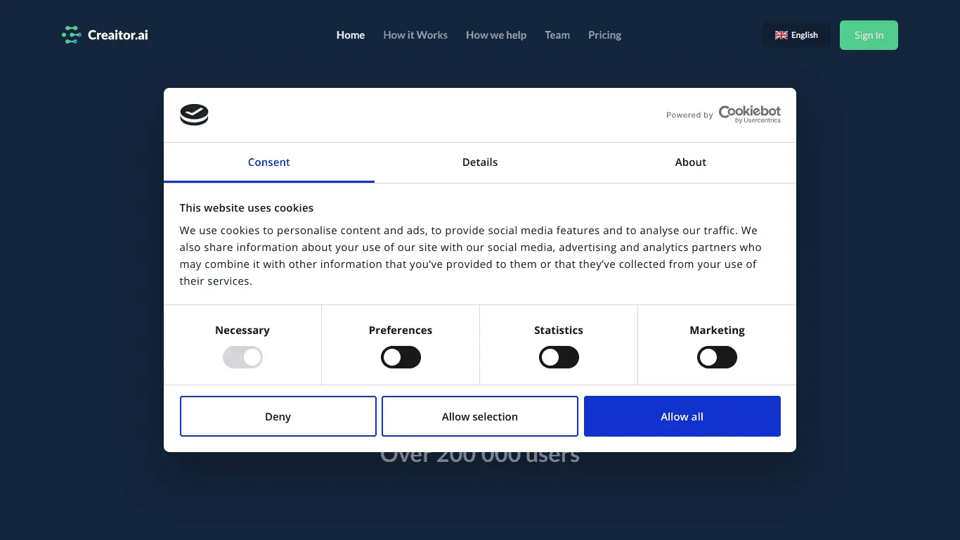 Creaitor screenshot