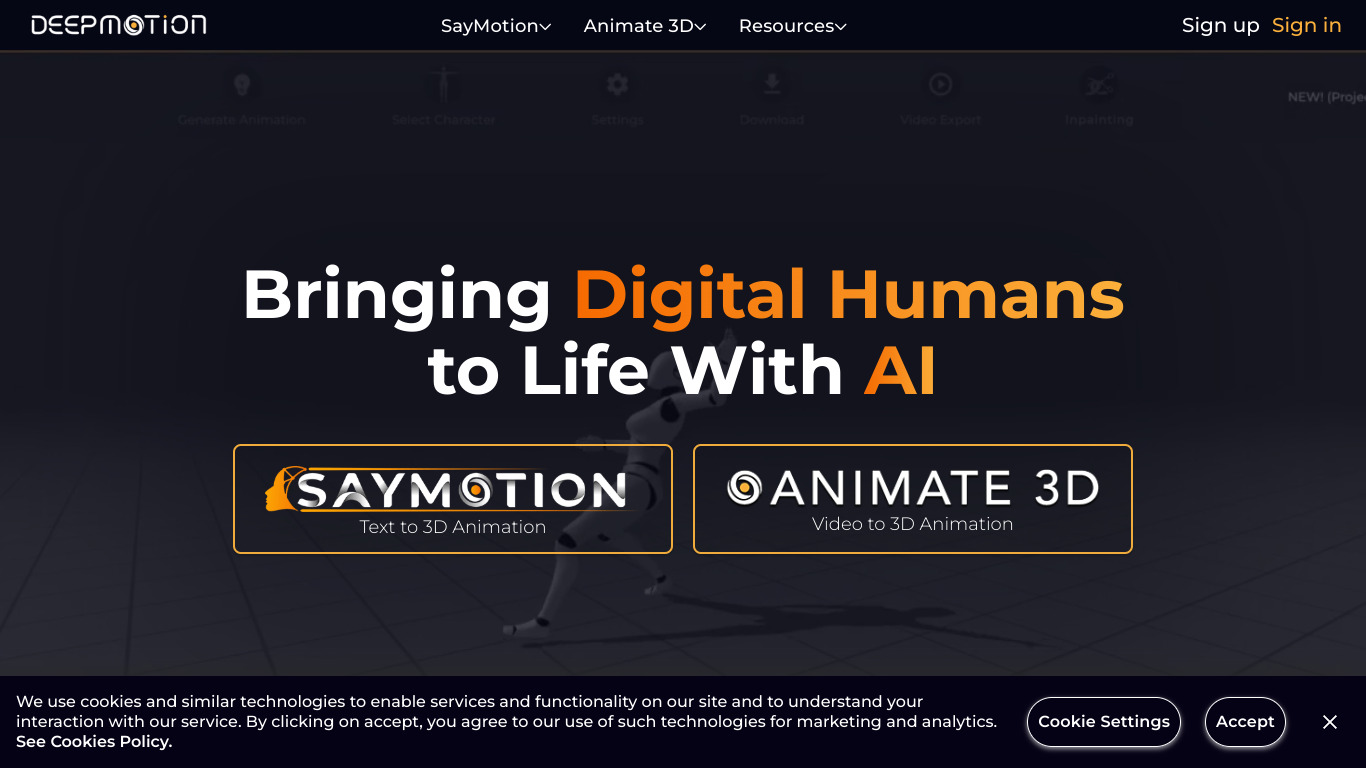 Deepmotion screenshot