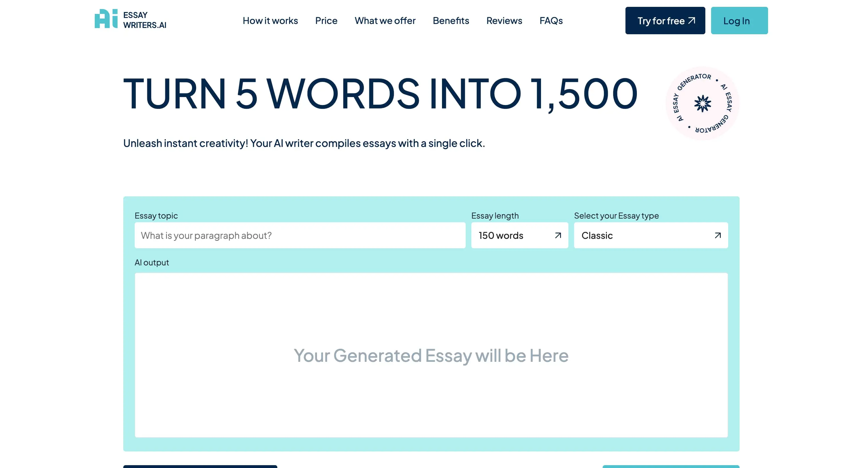 Essaywriters screenshot