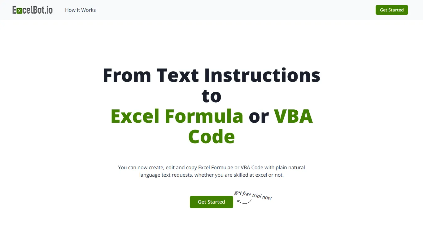 ExcelBot screenshot