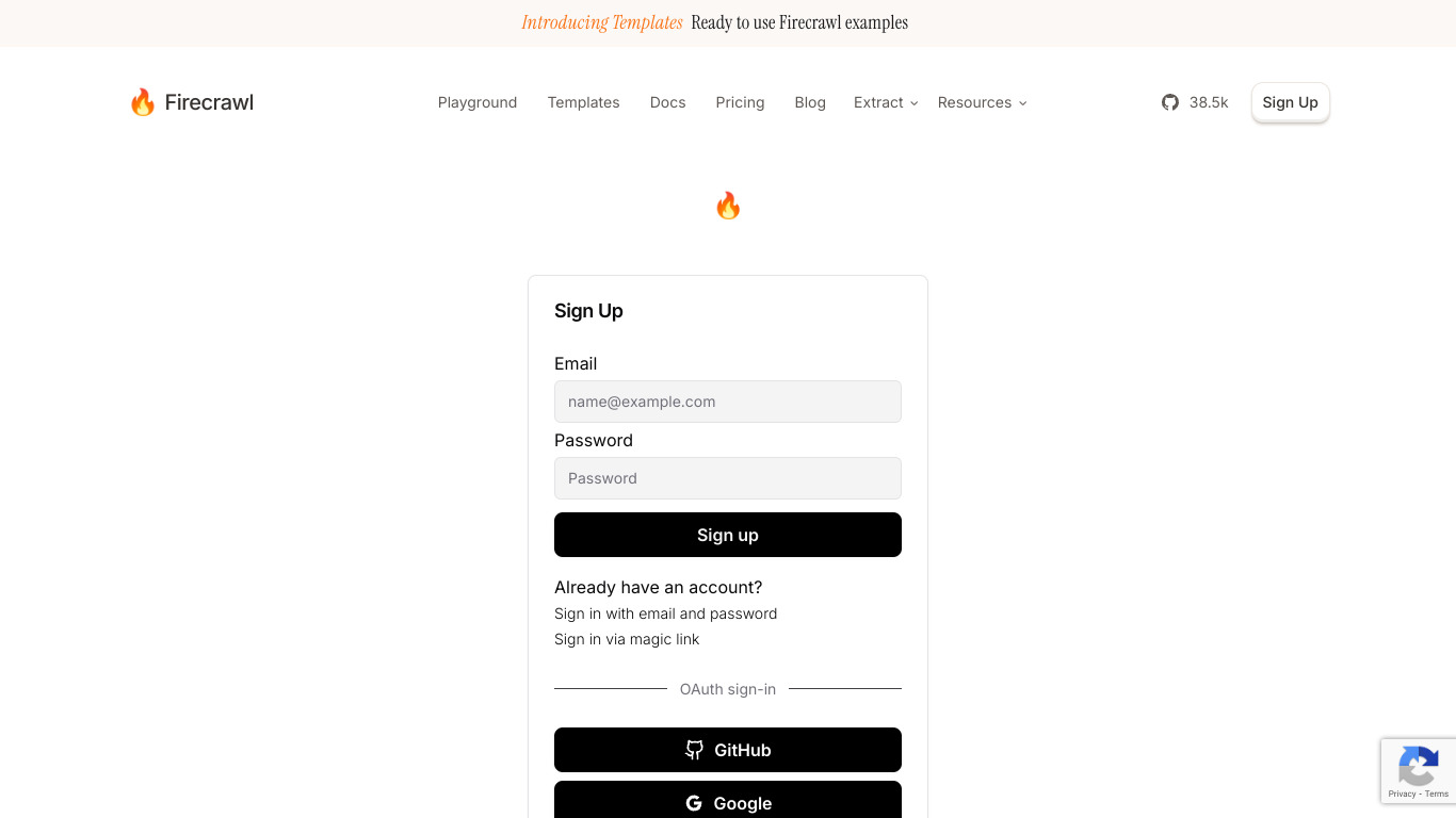 FireCrawl screenshot