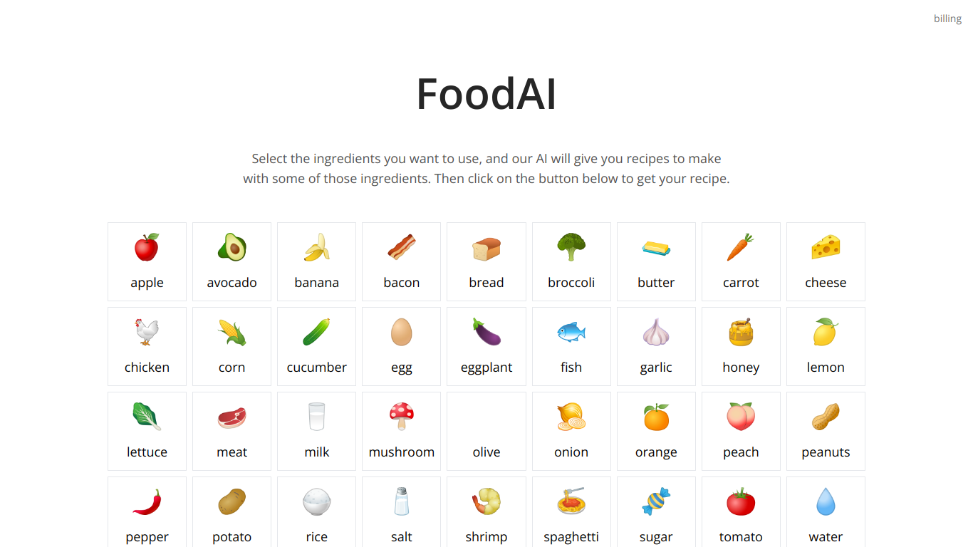 FoodAI.app screenshot