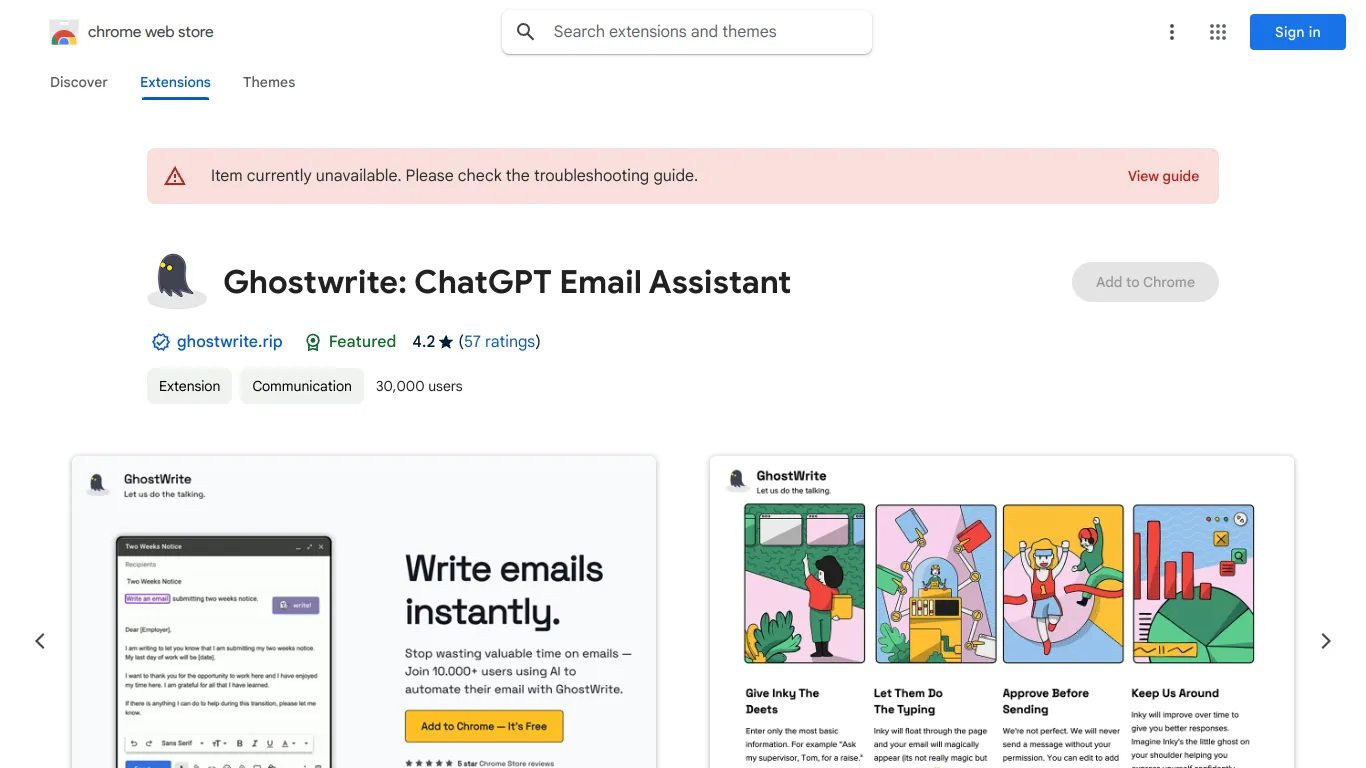 Ghostwrite screenshot