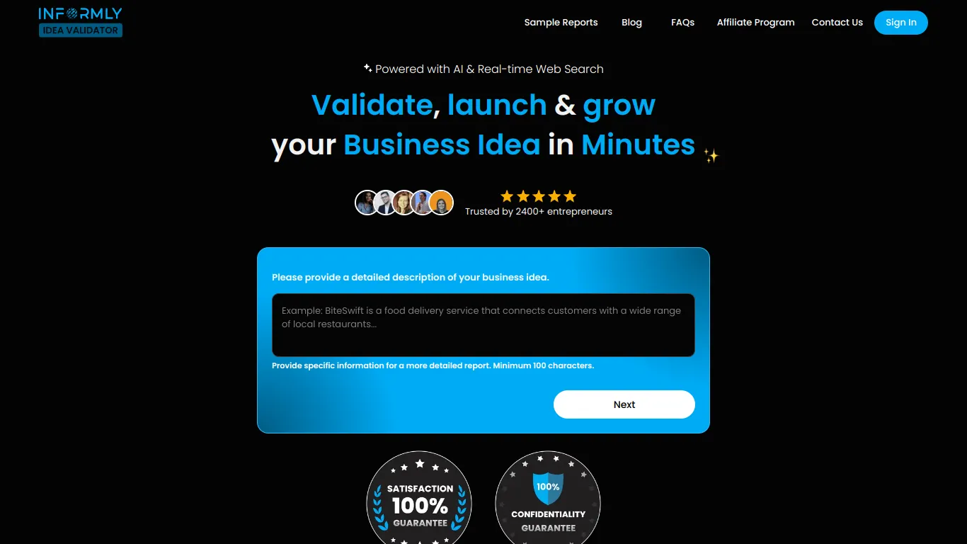 Informly Idea Validator screenshot