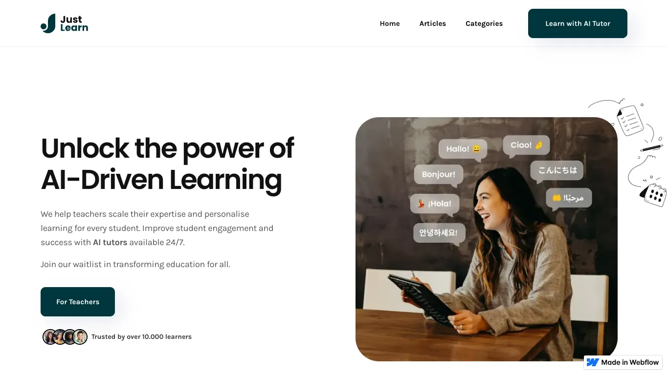 Justlearn screenshot