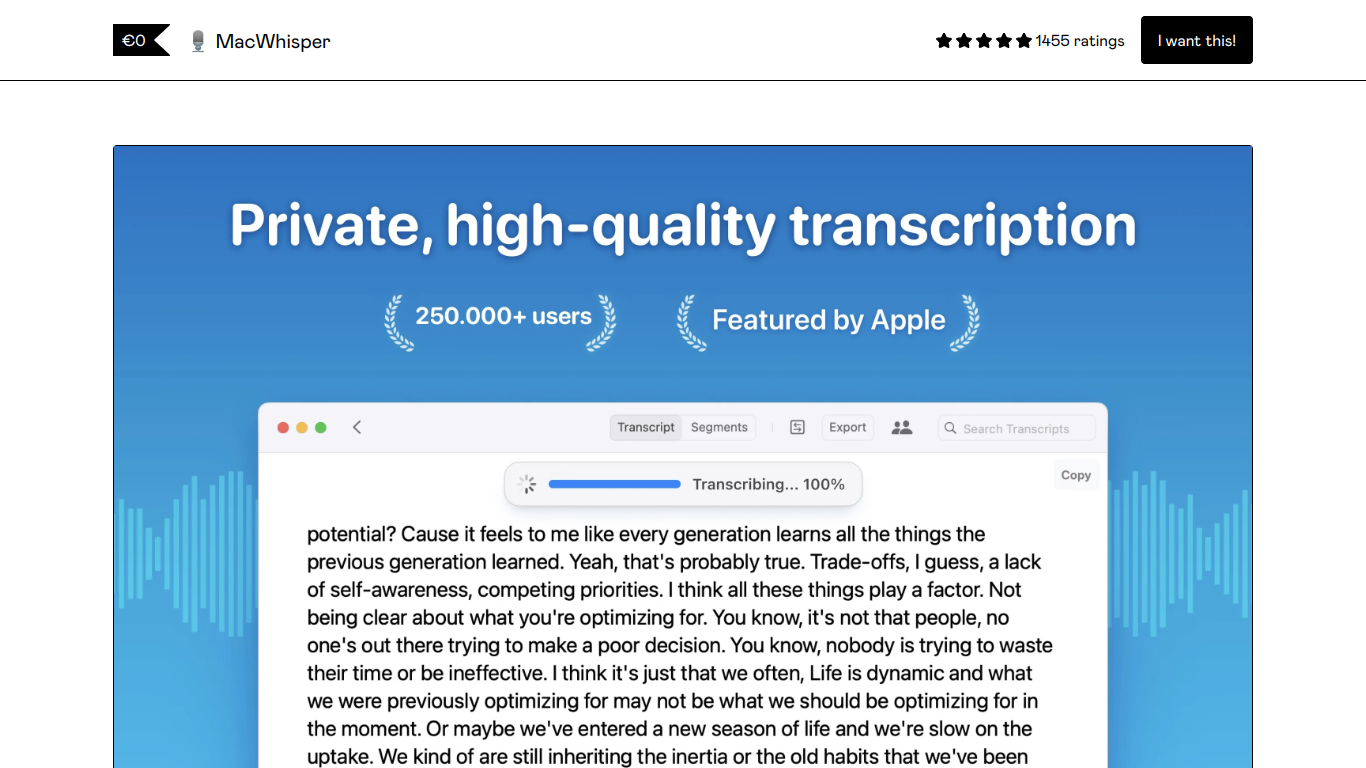 MacWhisper screenshot