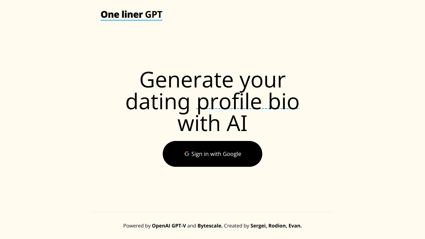 OneLiner screenshot