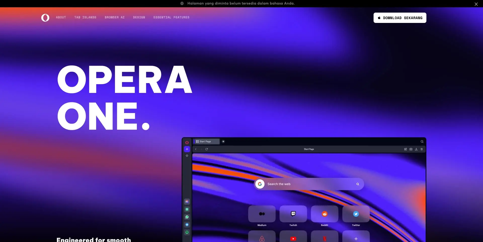 Opera One screenshot