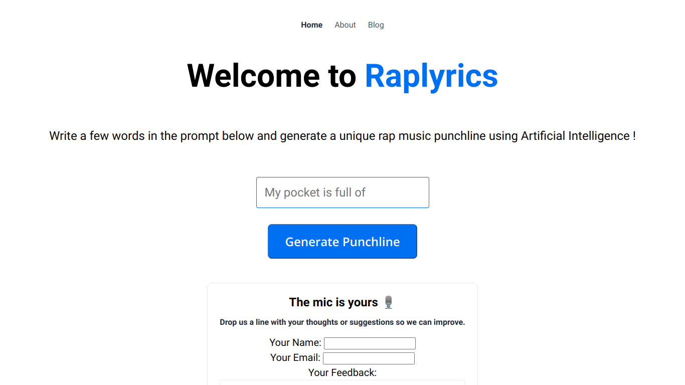 Raplyrics screenshot