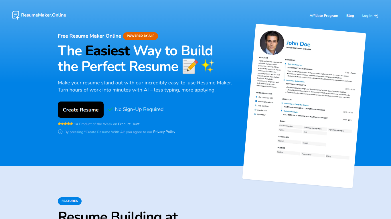 ResumeMaker screenshot