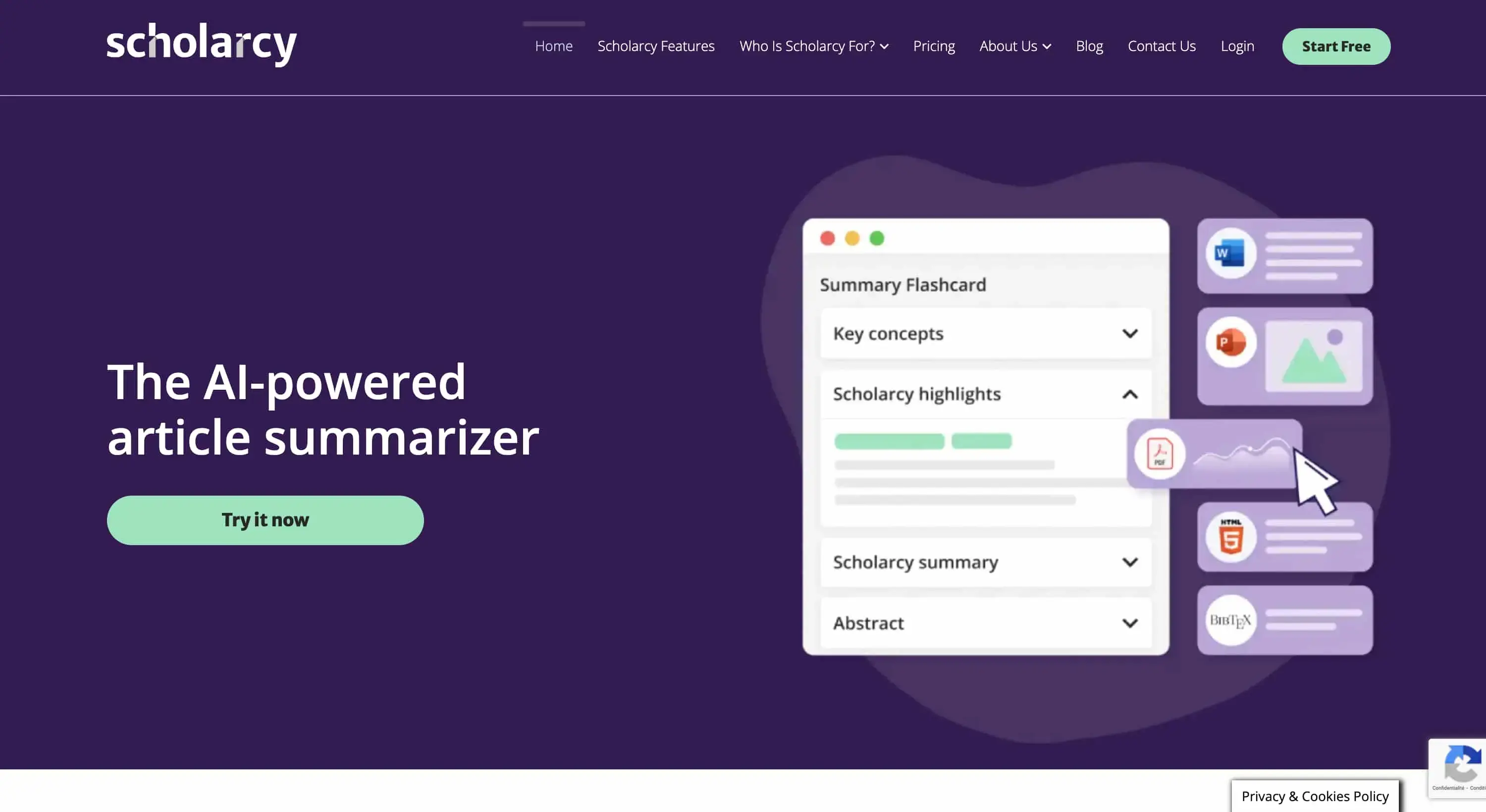 Scholarcy screenshot