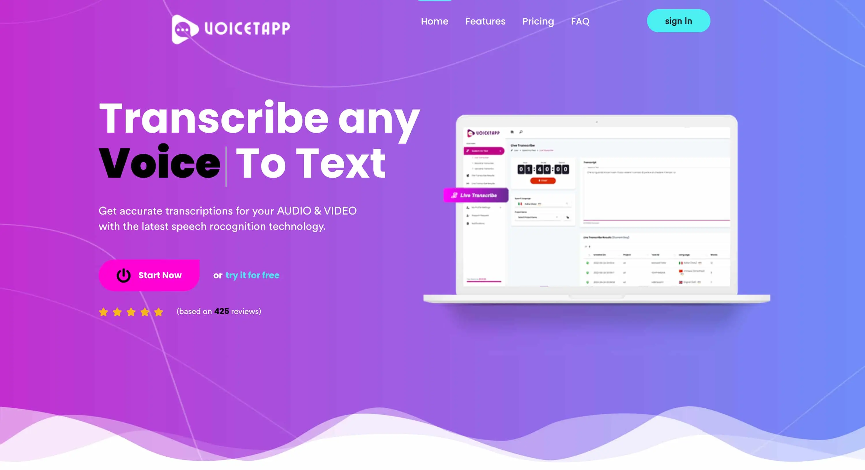 Voicetapp screenshot
